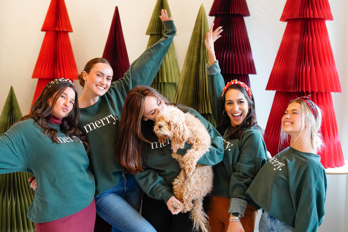 merry. crewneck green